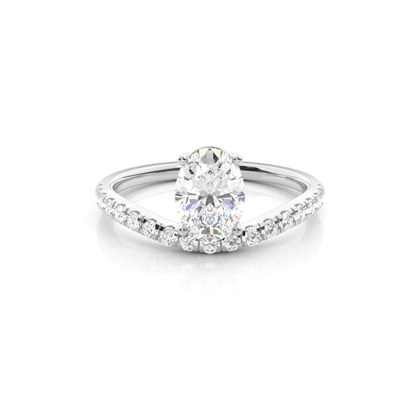Prong Set Round Side Stone Diamond Engagement Ring
