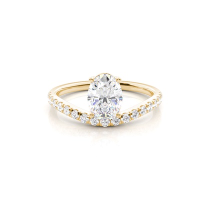 Prong Set Round Side Stone Diamond Engagement Ring