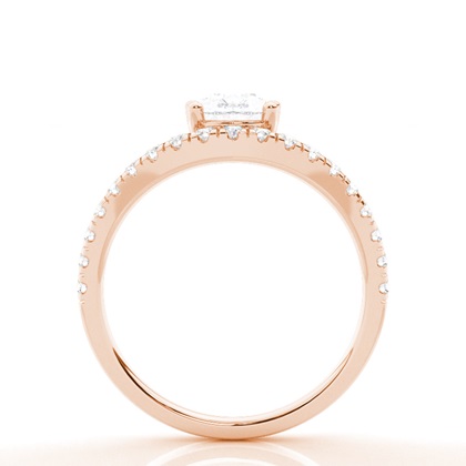 Prong Round Side Stone Moissanit Verlobungsring