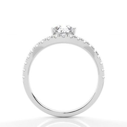Prong Set Round Side Stone Diamond Engagement Ring