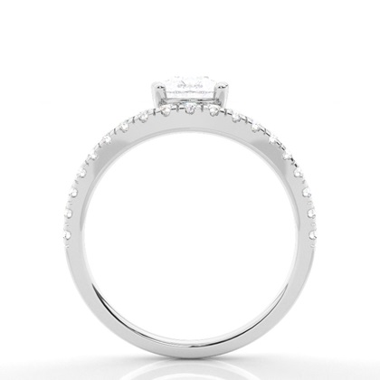 Prong Round Side Stone Moissanit Verlobungsring