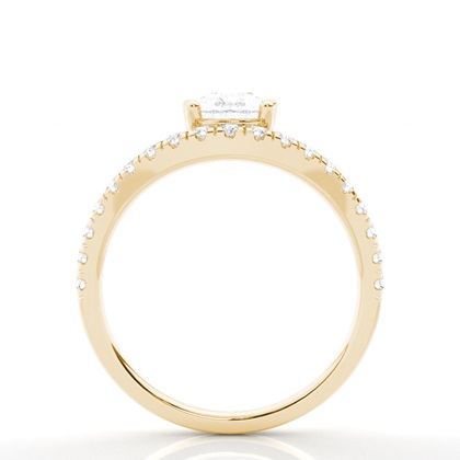 Prong Round Side Stone Moissanit Verlobungsring