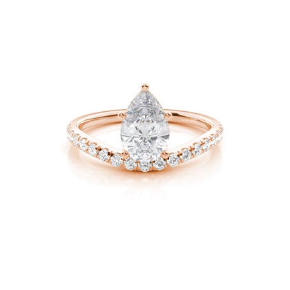 Prong Round Side Stone Moissanite Engagement Ring