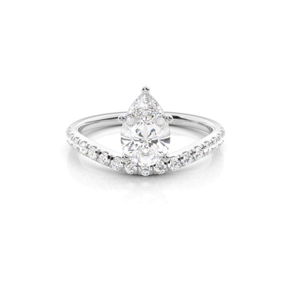 Prong Set Round Side Stone Diamond Engagement Ring