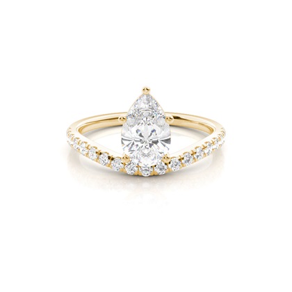 Prong Set Round Side Stone Diamond Engagement Ring