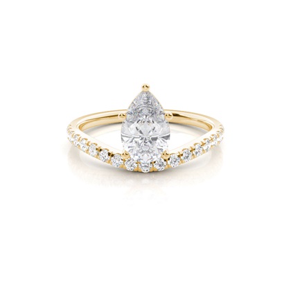 Prong Round Side Stone Moissanite Engagement Ring