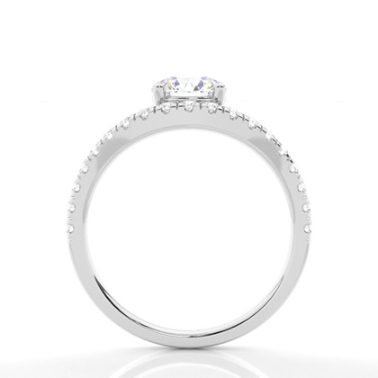 Prong Set Round Side Stone Diamond Engagement Ring