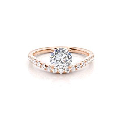 Prong Set Round Side Stone Diamond Ring