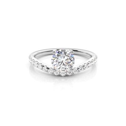 Prong Set Round Side Stone Diamond Ring
