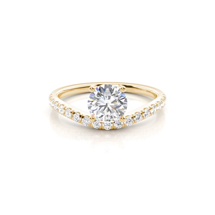 Prong Set Round Side Stone Diamond Engagement Ring