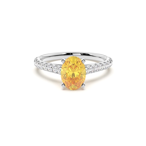 Solitaire serti pyramide 
Diamant Jaune
Bague de fiançailes