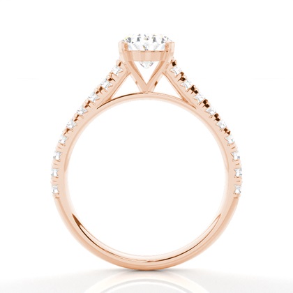 Oval Rose Gold Simple Engagement Rings