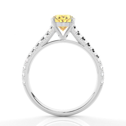 Yellow Diamond Side Stone Engagement Ring
