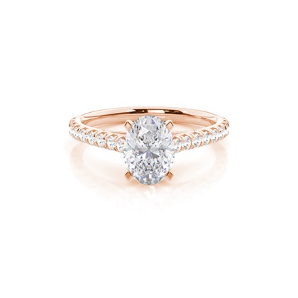 Prong Round Side Stone Moissanite Engagement Ring