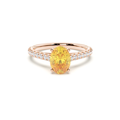 Yellow Diamond Side Stone Engagement Ring