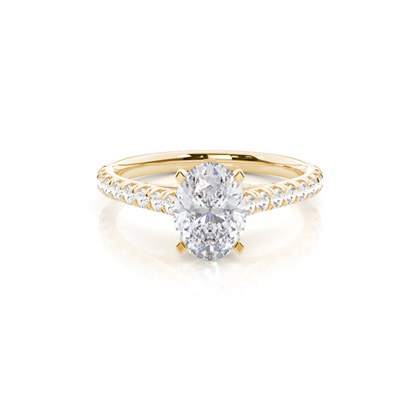 Prong Round Side Stone Moissanite Engagement Ring