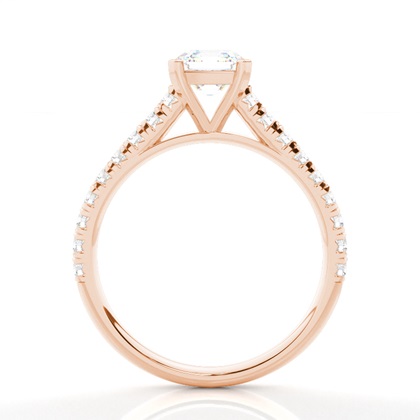 Asscher Rose Gold Simple Engagement Rings