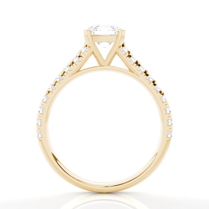 Asscher Yellow Gold Simple Engagement Rings