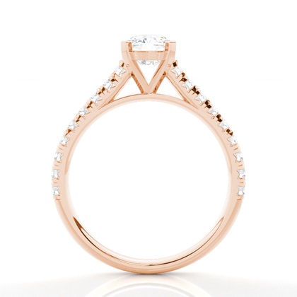 Cushion Rose Gold Simple Engagement Rings