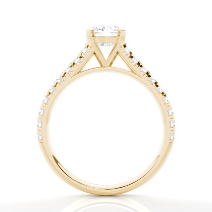 Cushion Yellow Gold Simple Engagement Rings
