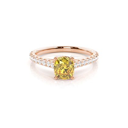 Yellow Diamond Side Stone Engagement Ring