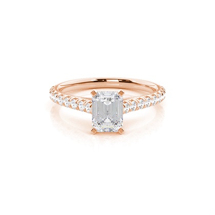Prong Round Side Stone Moissanite Engagement Ring