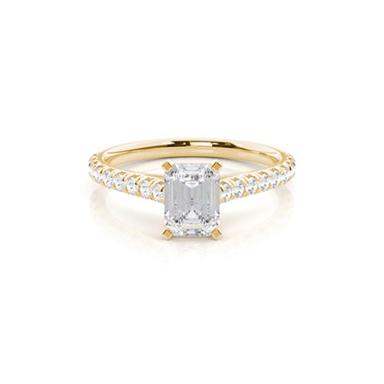 Prong Round Side Stone Moissanite Engagement Ring