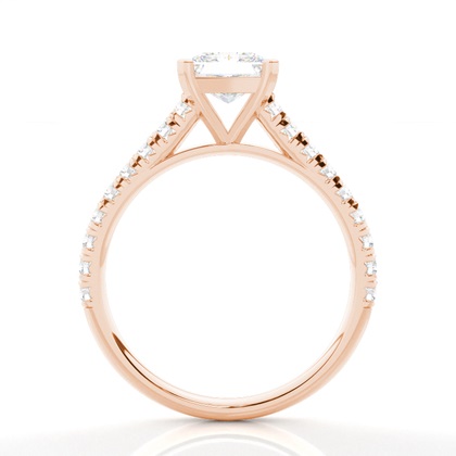 Princess Rose Gold Simple Engagement Rings
