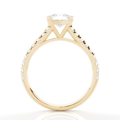 Princess Yellow Gold Simple Engagement Rings