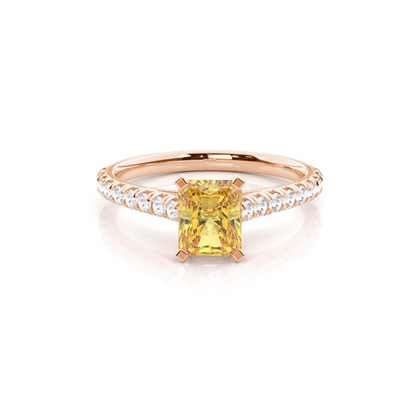 Yellow Diamond Side Stone Engagement Ring