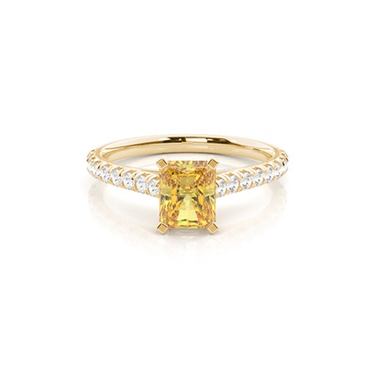 Yellow Diamond Side Stone Engagement Ring