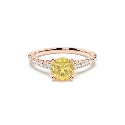 Rose Gold Yellow Diamond Engagement Rings 