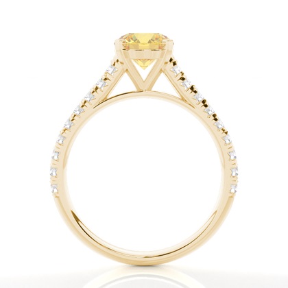 Yellow Diamond Side Stone Engagement Ring