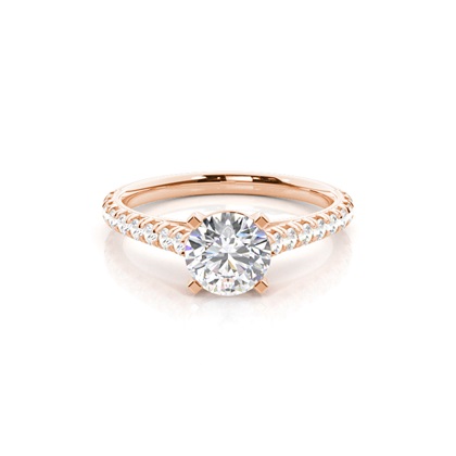 Rose Gold Simple Diamond Engagement Rings