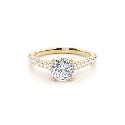 Yellow Gold Simple Diamond Engagement Rings
