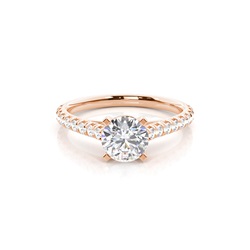 Prong Set Round Side Stone Diamond Engagement Ring