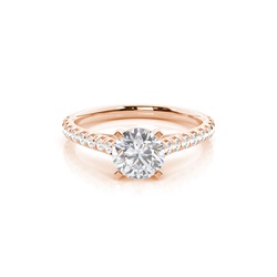Prong Round Side Stone Moissanit Verlobungsring