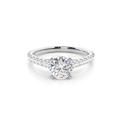 Stift gesetzt diamant runden Seite Steinring