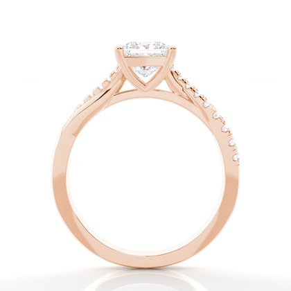 Prong Set Round Side Stone Diamond Engagement Ring