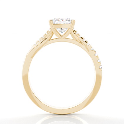 Prong Set Round Side Stone Diamond Engagement Ring