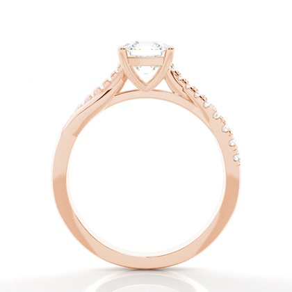 Prong Set Round Side Stone Diamond Engagement Ring