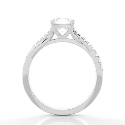 Prong Set Round Side Stone Diamond Engagement Ring