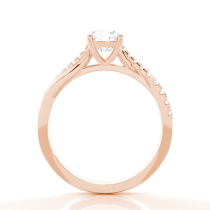 Prong Round Side Stone Moissanit Verlobungsring