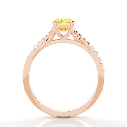 Verlobungsring mit gelbem Diamant und seitlichem Stein