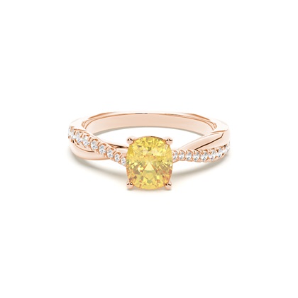 Yellow Diamond Side Stone Engagement Ring