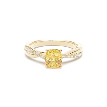 Yellow Diamond Side Stone Engagement Ring
