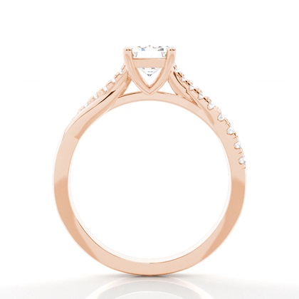 Prong Set Round Side Stone Diamond Engagement Ring