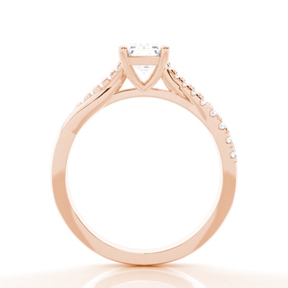 Prong Round Side Stone Moissanit Verlobungsring