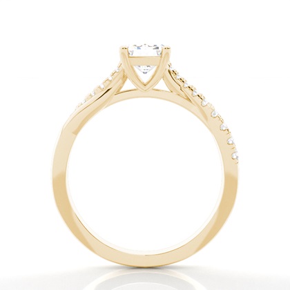 Prong Set Round Side Stone Diamond Engagement Ring