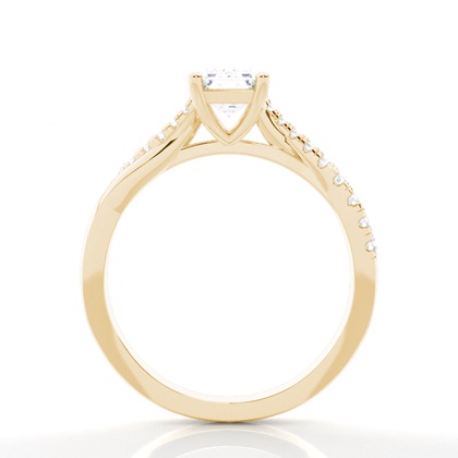 Prong Round Side Stone Moissanit Verlobungsring